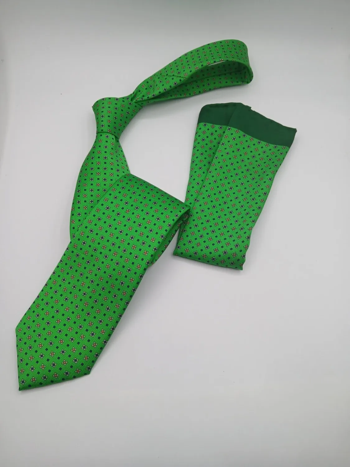 Slim Necktie and Matching Pocket Square