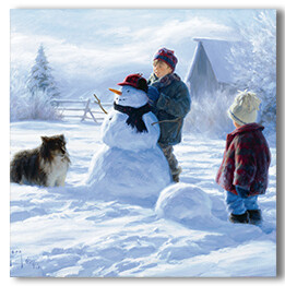 Children with Snowman
