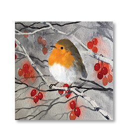 Winter Robin and Berries