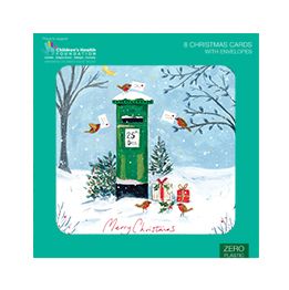 Merry Christmas Postbox and Robins