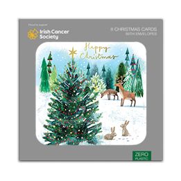 Happy Christmas tree and deer