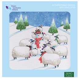 Sheep with snowman