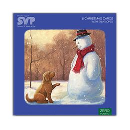 Puppy and snowman