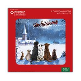 Dogs watching Santa