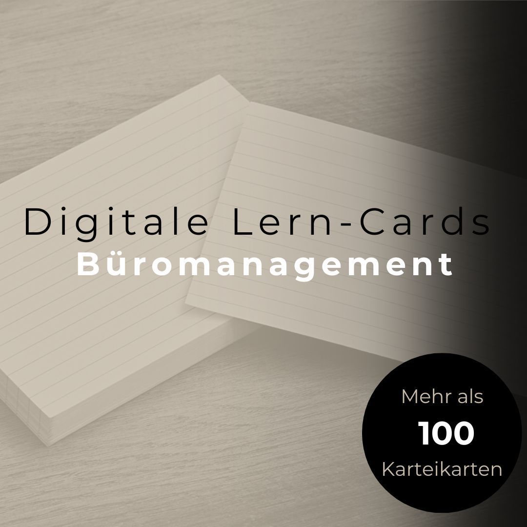 Lern-Cards ⚖️ BÜROMANAGEMENT (➡️Mehr als 100 digitale Karteikarten) für RECHTSFACHWIRTE