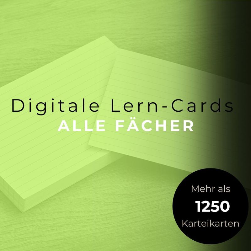 Lern-Card-PAKET⚖️ ALLE FÄCHER (➡️Mehr als 1250 digitale Karteikarten) für RECHTSANWALTSFACHANGESTELLTE