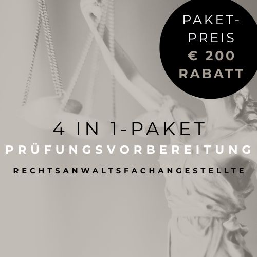 ?4 in 1-PAKET⚖️ Prüfungsvorbereitung für RECHTSANWALTSFACHANGESTELLTE ➡️ ALLE FÄCHER ?Aktuell € 200 RABATT