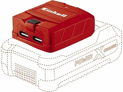 Einhell USB Akku Adapter TE-CP 18 Li USB Solo Power X-Change (Li-Ion, 18 V, externe Stromquelle für Handy, MP3-Player, Tablet etc, 2 USB-Anschlüsse, ohne Akku und Ladegerät)
