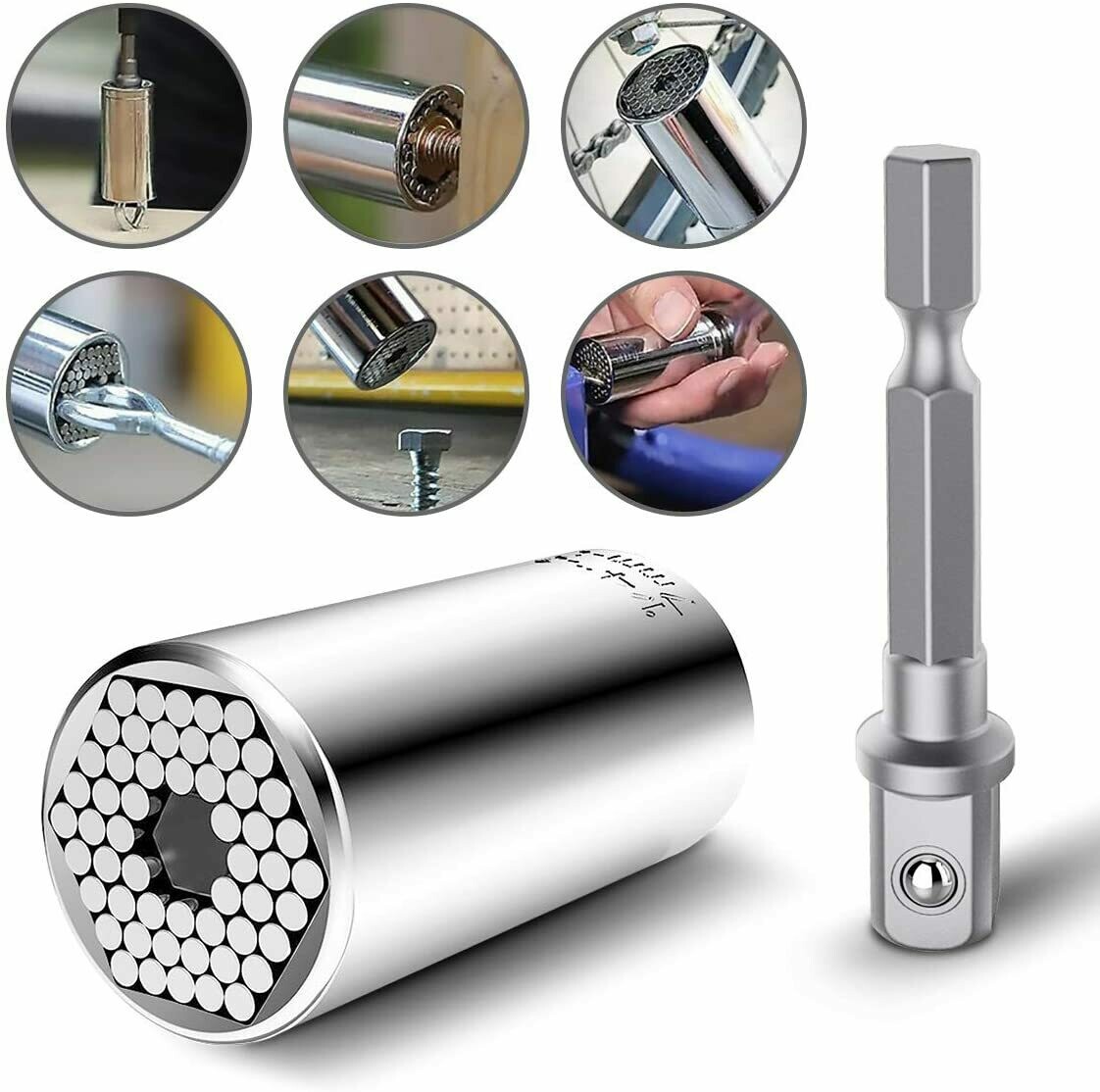 Steckschlüssel Universalschlüssel Universal Nuss Multi Funktions Handwerkzeuge  Reparatur Werkzeuge 7-19mm mit Adapter