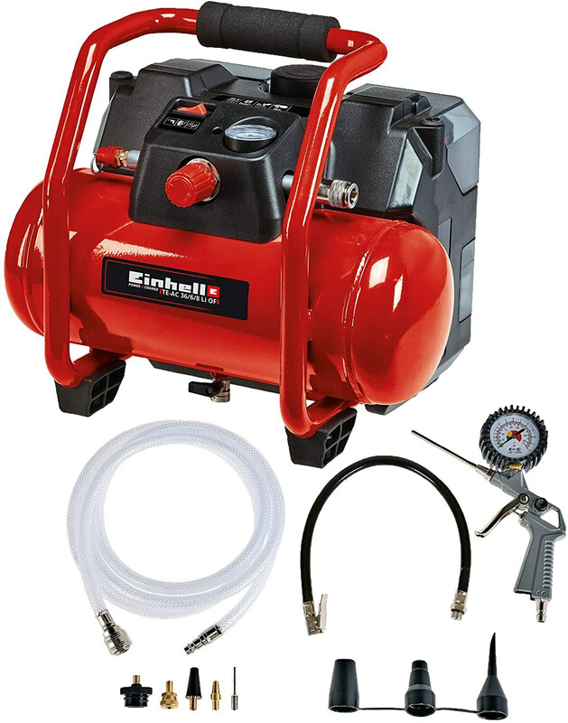 Einhell Akku-Kompressor TE-AC 36/6/8 Li OF Set Power X-Change (2x18V, Li-Ion, max. 8 bar, 6 Liter-Tank, ölfreier Motor, inkl. Zubehör, ohne Akku und Ladegerät) Einhell Akku-Kompressor TE-AC 36/6/8 Li OF Set Power X-Change (2x18V, Li-Ion, max. 8 bar, 6 Liter-Tank, ölfreier Motor, inkl. Zubehör, ohne Akku und Ladegerät)