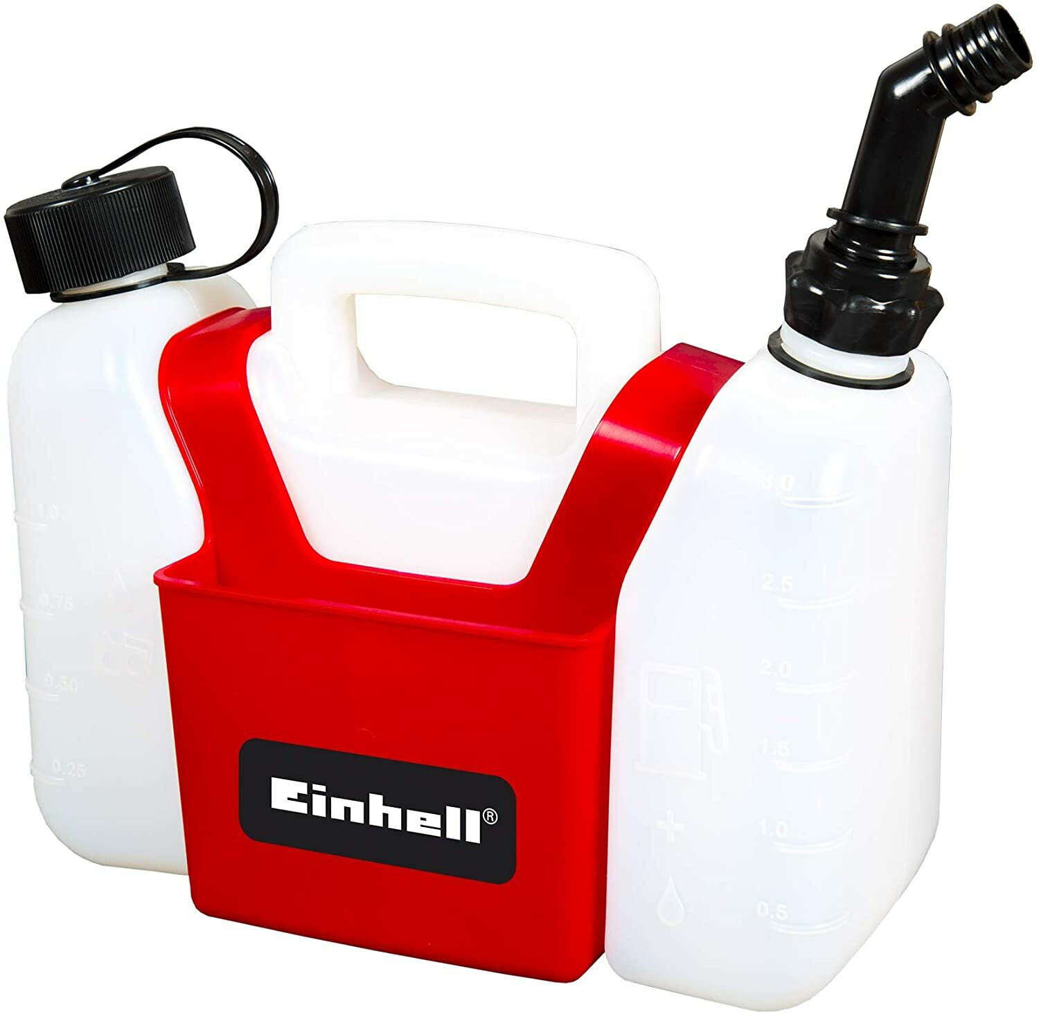 Original Einhell Kombi-Kanister (1,25 l Öltank, 3 l Benzintank, inkl. Werkzeugtasche)
