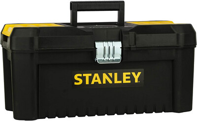 Stanley Werkzeugbox / Werkzeugkasten Werkzeugkoffer mit Metallschließen, stabiler Organizer aus Kunststoff für diverse Werkzeuge, Koffer mit entnehmbarer Trage)