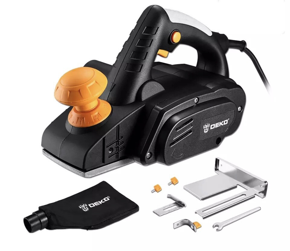 *ANGEBOT* Elektrohobel (900 W, bis 3 mm Spantiefe, große Messerwelle, Softgrip, inkl. Parallelanschlag, Falztiefenanschlag)