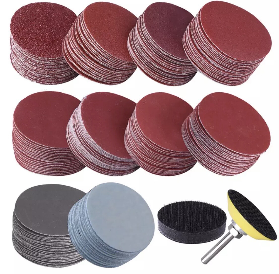 Schleifpapier Set mit Bohreraufnahme und Adapter 203 teilig