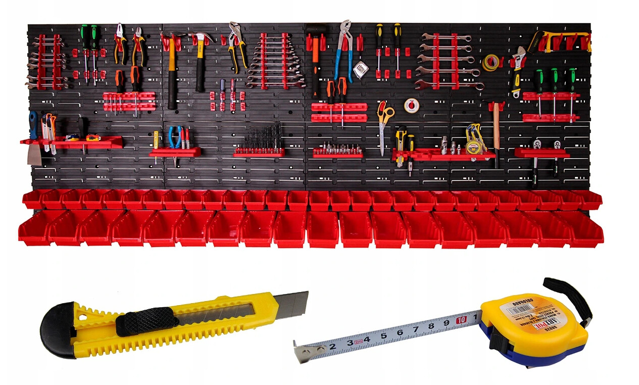 *BESTSELLER* Werkzeugwand 230x78 Set Werkzeughaltern mit Lochwand Lagersystem Warkzeuglochwand Wandregal Werkstattregal Set mit Geschenk