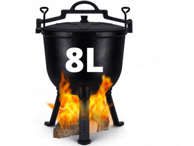*ANGEBOT* BBQ Dutch Oven Eintopf handgefertigt mit Füße ca. 8l für Lagerfeuer