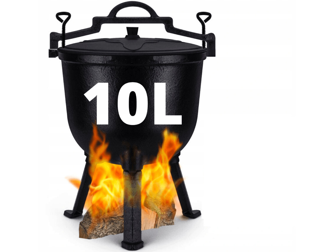 *ANGEBOT* BBQ Dutch Oven Eintopf handgefertigt mit Füße ca. 10l für Lagerfeuer