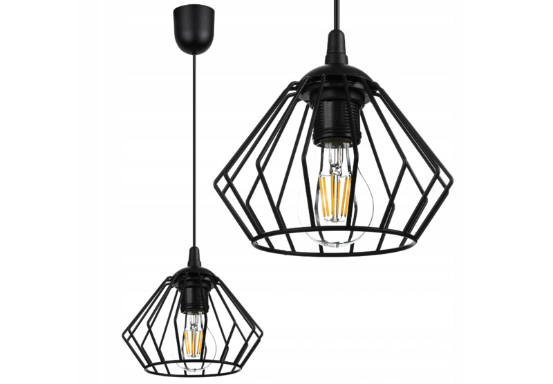 10x Deckenlampe Hängeleuchte schwarz Metall Draht Vintage Industrie Retro 10x Deckenlampe Hängeleuchte schwarz Metall Draht Vintage Industrie Retro