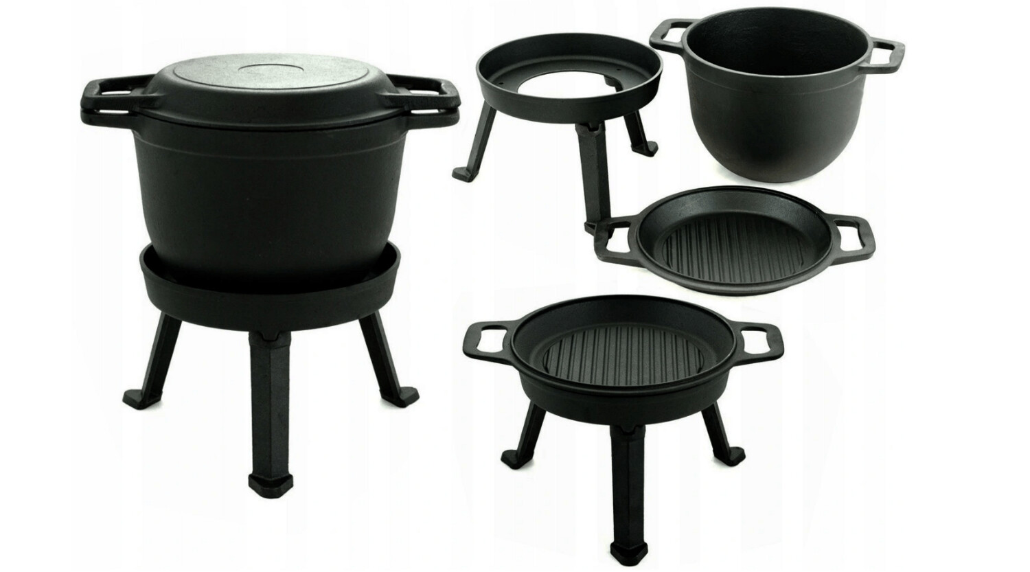 #SALE# Handgefertigte Kochstation Lagerfeuer Braten Kochen 8l Dutch 2in1