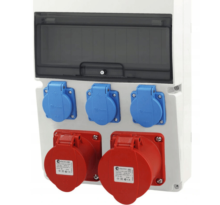 #SALE# Elektro-Wandverteiler 3x SCHUKO 1x CEE 16A 1x CEE 32A Baustrom-Kasten