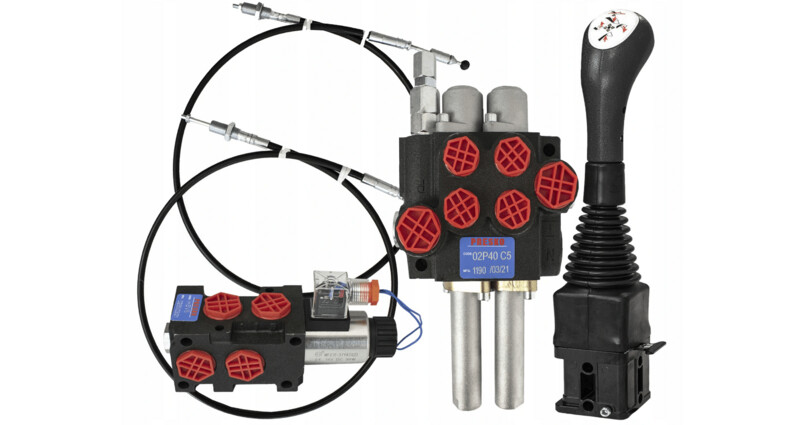 Hydraulikventil Kreuzschaltung Joystick Bowdenzug Frontlader komplett Set