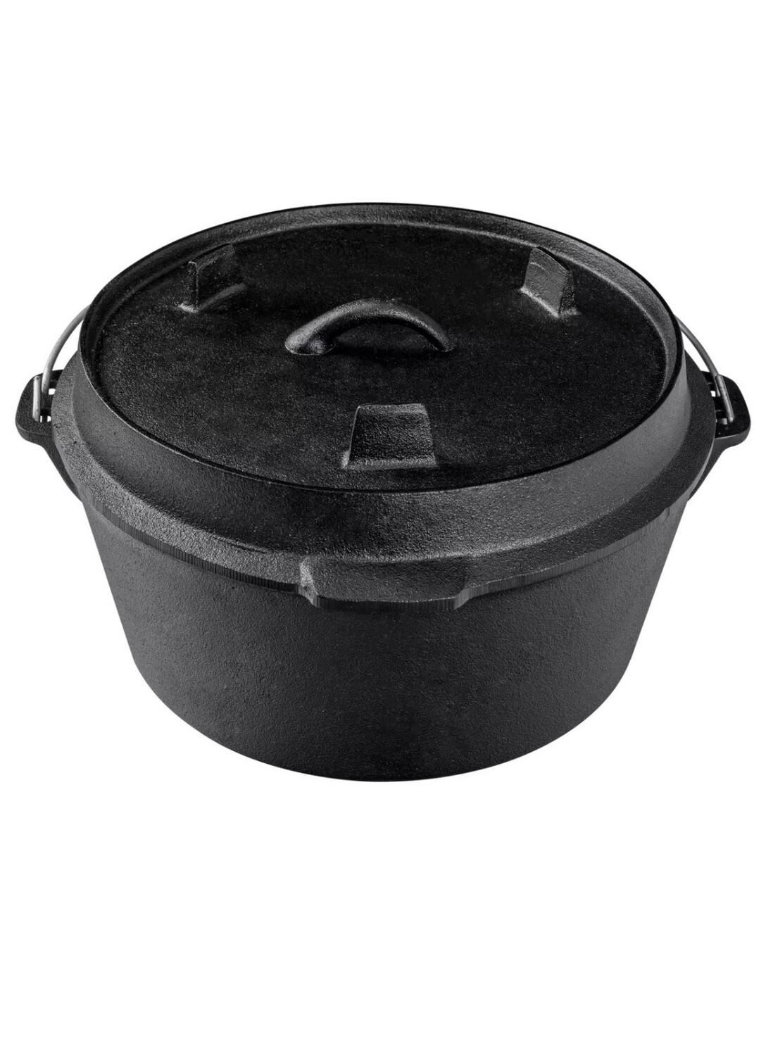 *ANGEBOT* BBQ Dutch Oven Füße ca. 9,5 Liter schwarzes Gusseisen - Deckel - Henkel - Topf