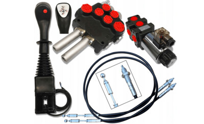 Premium Hydraulikventil Hydraulikverteiler 3 SEK 80L SET Joystick Bowdenzug Frontlader Premium Hydraulikventil Hydraulikverteiler 3 SEK 80L SET Joystick Bowdenzug Frontlader