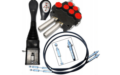 Premium Hydraulikventil Hydraulikverteiler 2 SEK 80L SET Joystick Bowdenzug Frontlader Premium Hydraulikventil Hydraulikverteiler 2 SEK 80L SET Joystick Bowdenzug Frontlader