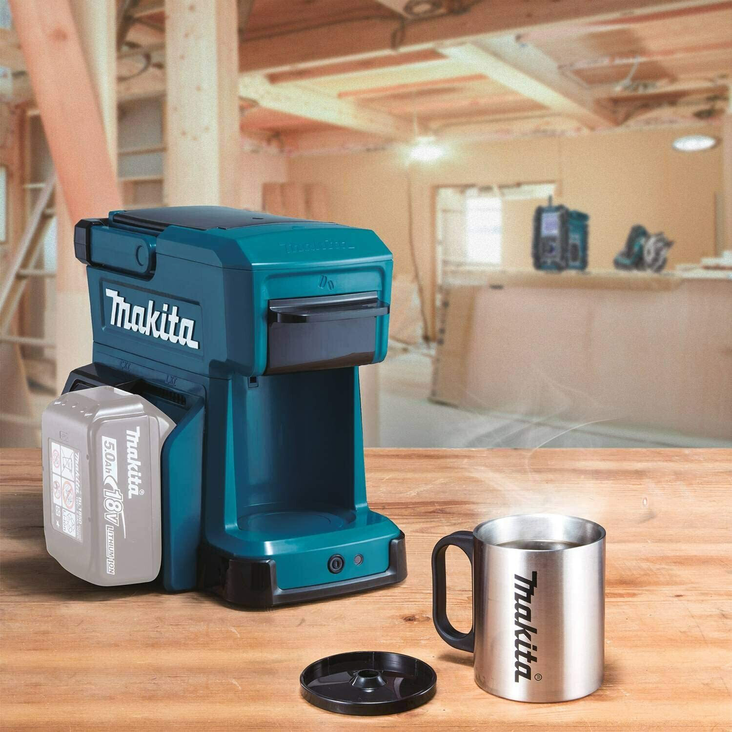 Makita DCM501Z Kaffeemaschine 18 V (ohne Akku, ohne Ladegerät), Black