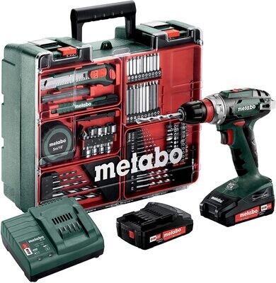 Metabo Akkuschrauber / Akku Bohrschrauber Mobile Werkstatt Starter Set im Kunststoffkoffer; mit 2 Li-Power Akkupacks (18 V/2,0 Ah), Ladegerät SC 30 + Zubehör - Neuheit Metabo Akkuschrauber / Akku Bohrschrauber Mobile Werkstatt Starter Set im Kunststoffkoffer; mit 2 Li-Power Akkupacks (18 V/2,0 Ah), Ladegerät SC 30 + Zubehör - Neuheit