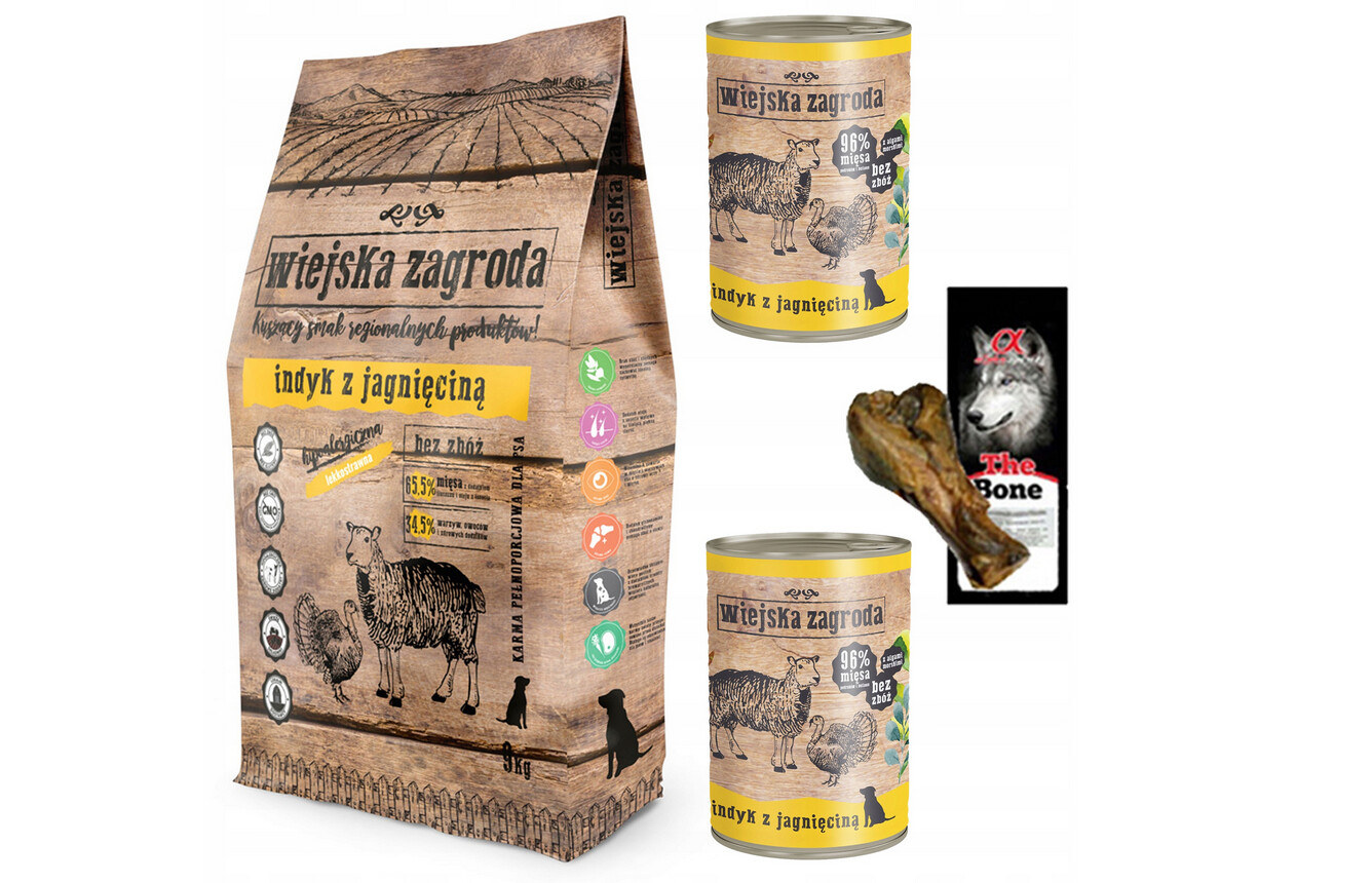 PREMIUM Hundefutter COUNTRY FARM Truthahn mit Lamm 9kg im Starter Set