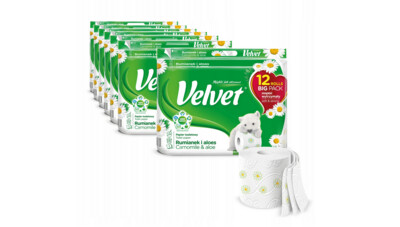 Premium Toilettenpapier Klopapier WC-Papier 3-lagig 120 Rollen mit Kamille Premium Toilettenpapier Klopapier WC-Papier 3-lagig 120 Rollen mit Kamille