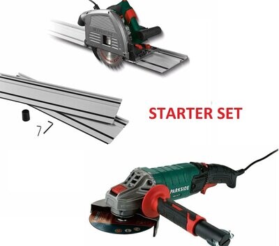 Starter Set PARKSIDE® Tauchsäge mit Schiene PTSS 1200 & PARKSIDE® Winkelschleifer PWS 125 Starter Set PARKSIDE® Tauchsäge mit Schiene PTSS 1200 & PARKSIDE® Winkelschleifer PWS 125