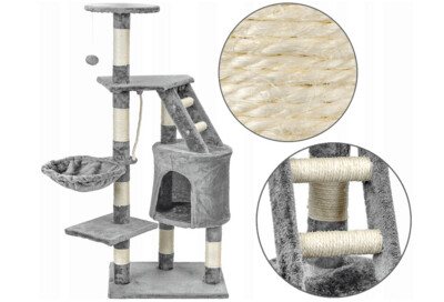 %SALE% Premium Katzenkratzbaum mit Hängematte aus Sisal und Plüsch %SALE% Premium Katzenkratzbaum mit Hängematte aus Sisal und Plüsch