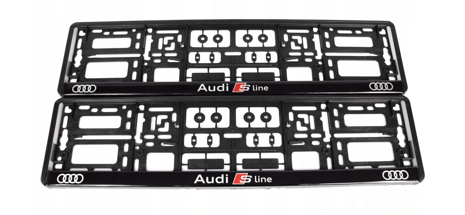2x ORIGINAL Kennzeichenhalter für Audi S-Line UV-Druck witterungsbeständig Sline