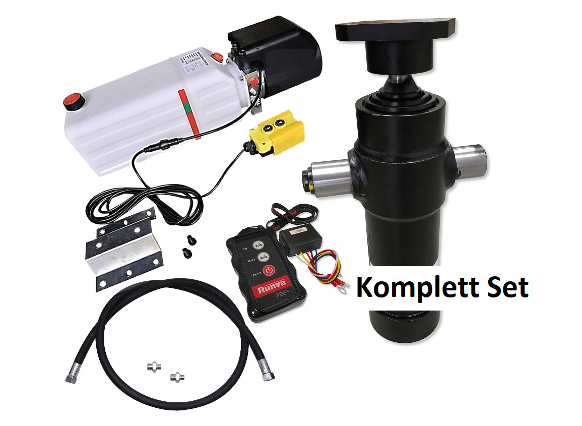 AGGREGAT mit FERNBEDIENUNG 12V 11l Kipper SET mit Hydraulikstempel