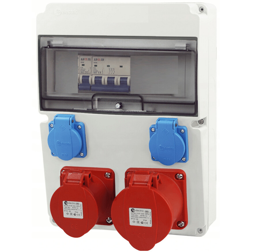 #SALE# Elektro-Wandverteiler 2x SCHUKO 1x CEE 16A 1x CEE 32A Baustrom-Kasten