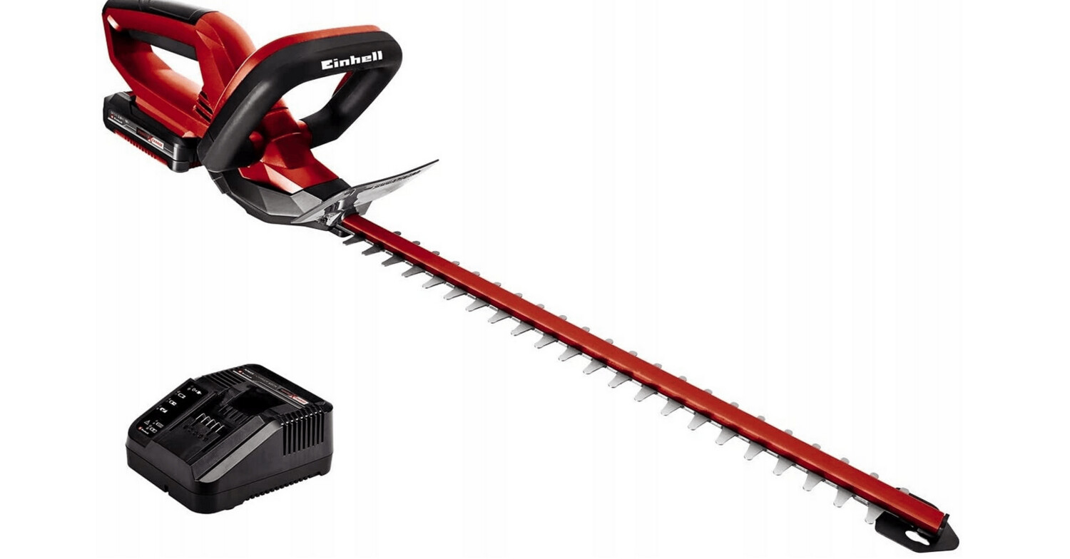 Einhell Akku Heckenschere GE-CH 1846 Li Set Power X-Change (18 V, 46 cm Schnittlänge, 15 mm Zahnabstand, ergonomischer Griff, inkl. 2,0 Ah Akku und Ladegerät)