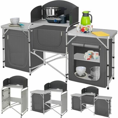 Campingküche Alu Küchenbox Campingschrank Faltschrank Windschutz Outdoor