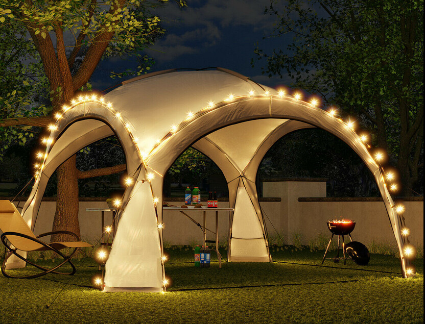 Solar LED - Event Pavillon Partyzelt Garten Gartenzelt Camping Pavilion FARBWAHL