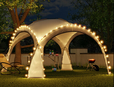 Solar LED - Event Pavillon Partyzelt Garten Gartenzelt Camping Pavilion FARBWAHL