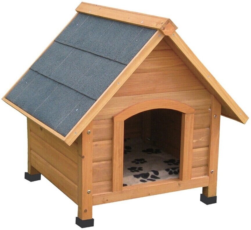 Wetterfeste Hundehütte Hundehaus Massiv aus Holz 70cm hoch