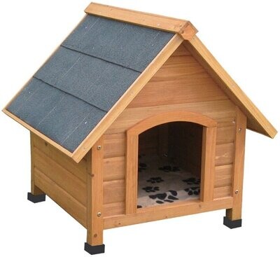 Wetterfeste Hundehütte Hundehaus Massiv aus Holz 70cm hoch