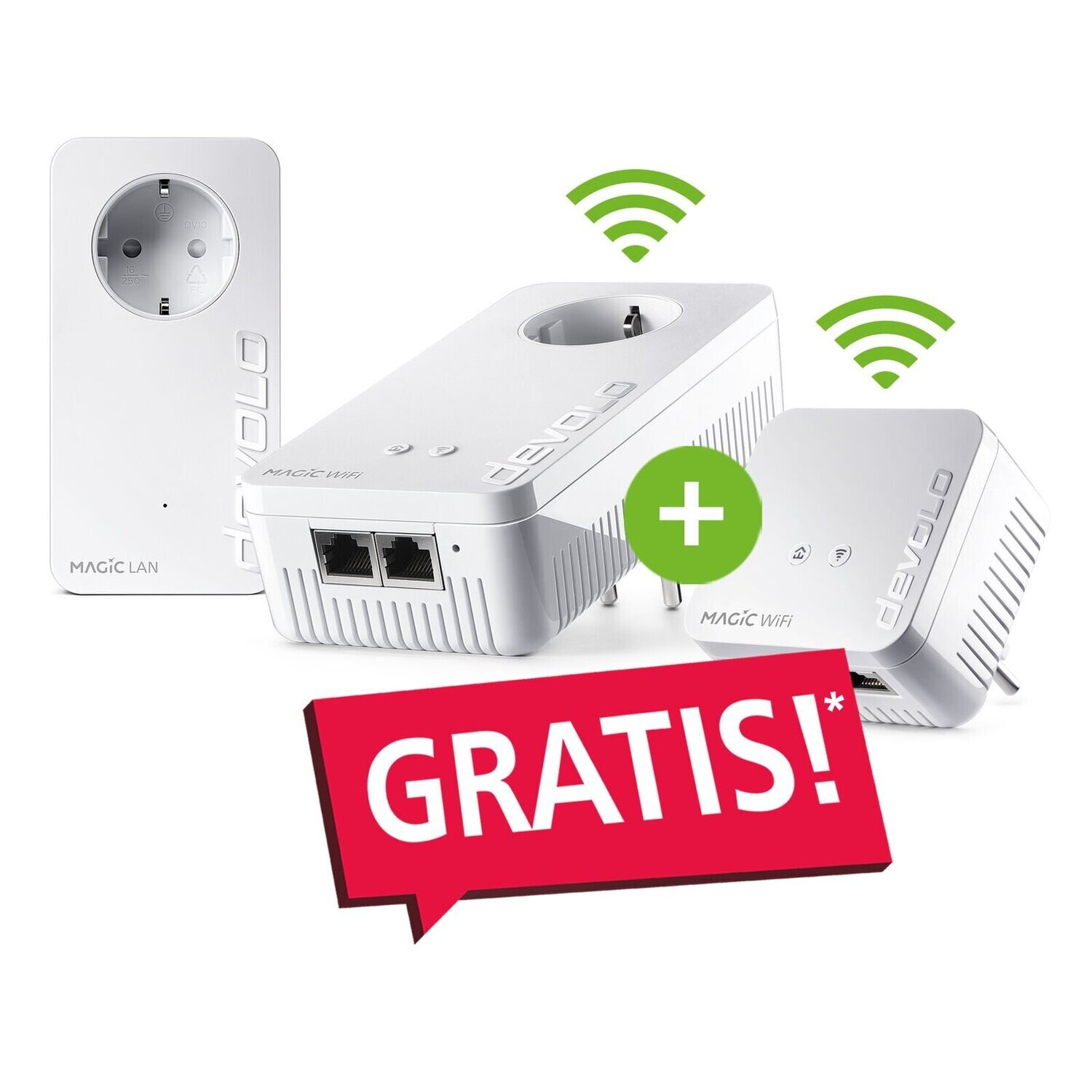 WiFi Starter Kit Powerline Adapter Mesh WLAN 1200 Mbit mit devolo Magic 1200