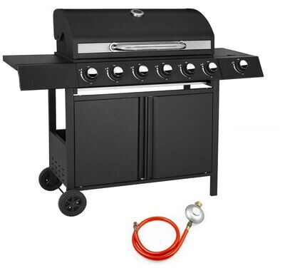 Komplett Gasgrill Standgrill Grillwagen Grill 6 + 1 Edelstahl mit Seitenbrenner Komplett Gasgrill Standgrill Grillwagen Grill 6 + 1 Edelstahl mit Seitenbrenner