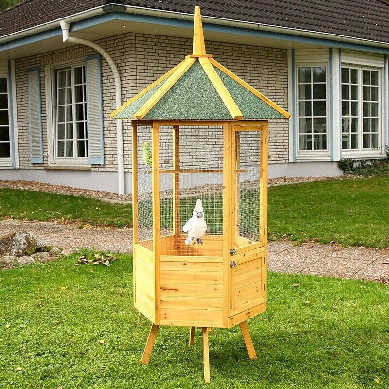6-Eck Vogelkäfig XXL Vogelhaus Vogelvoliere Voliere Haus Holz 6-Eck Vogelkäfig XXL Vogelhaus Vogelvoliere Voliere Haus Holz