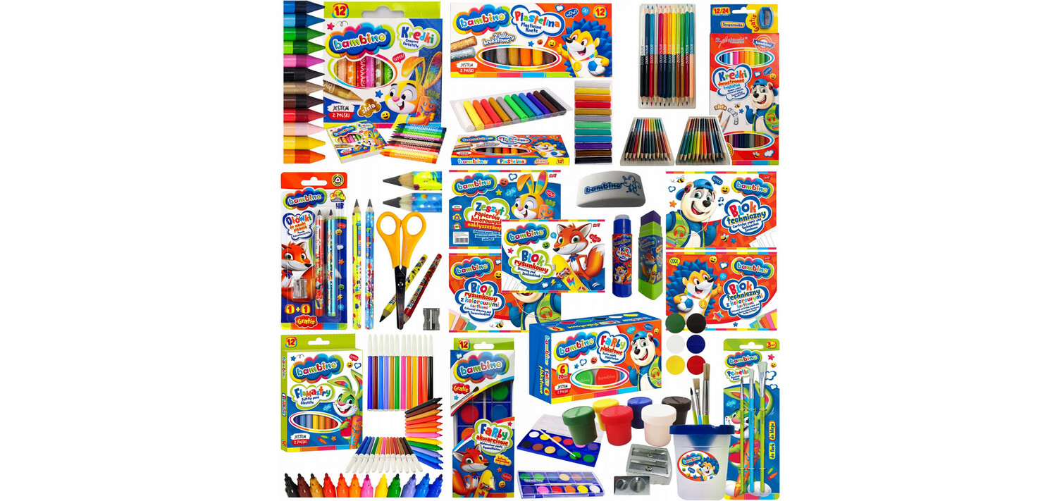 XXXL Starter Set Schule Buntstifte Klebstoff Bleistift Tuschkasten usw.