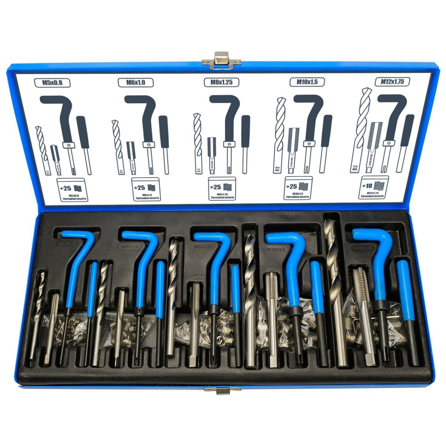 Gewinde Reparatur Werkzeug 131tlg. M5-M12 Set Gewindeschneider
