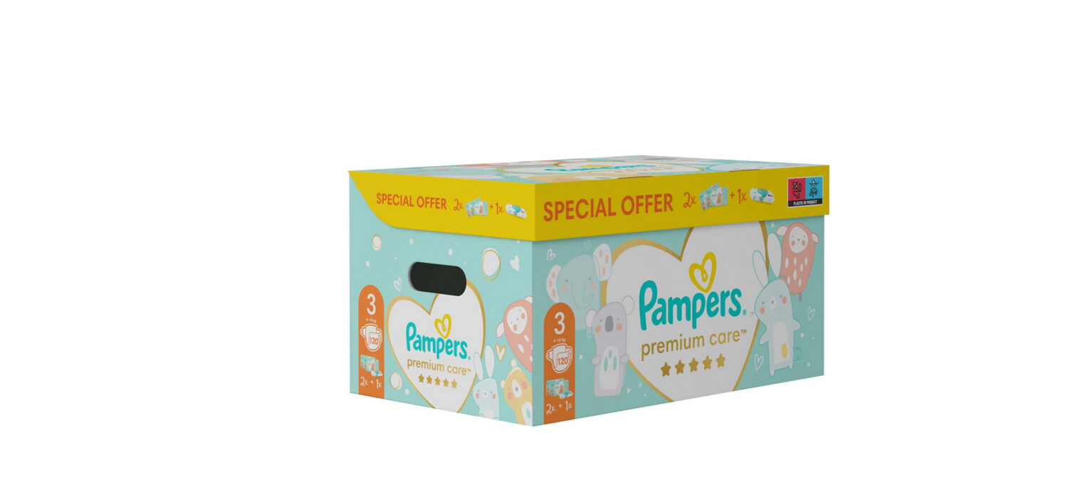 Pampers Premium Care 3 Maxi 6-10Kg 120 Windeln+ Feuchttücher