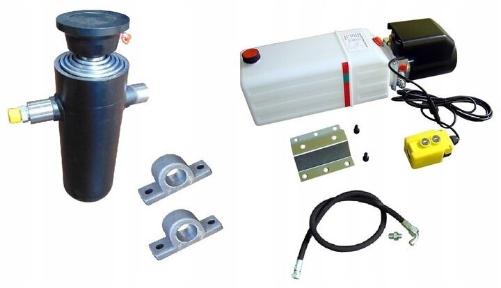 Hydraulischer Kippsatz 3,3-3,8 m 7 Tonnen Hydraulikpumpe 12V FERNBEDIENUNG 11l Kipper SET komplett Set